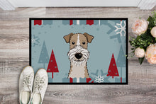 Load image into Gallery viewer, Winter Holiday Wire Haired Fox Terrier Doormat - 24x36 Decorative Floor Mat – Indoor/Outdoor Rug with Artistic Flair BB1743JMAT