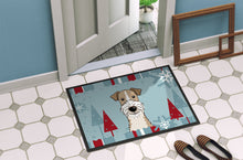Load image into Gallery viewer, Winter Holiday Wire Haired Fox Terrier Doormat - 24x36 Decorative Floor Mat – Indoor/Outdoor Rug with Artistic Flair BB1743JMAT