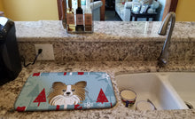 Load image into Gallery viewer, Winter Holiday Papillon Dish Drying Mat – Absorbent, Artistic Kitchen Essentials BB1744DDM