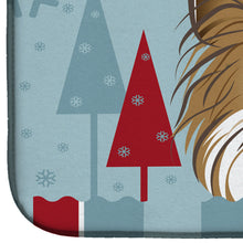 Load image into Gallery viewer, Winter Holiday Papillon Dish Drying Mat – Absorbent, Artistic Kitchen Essentials BB1744DDM