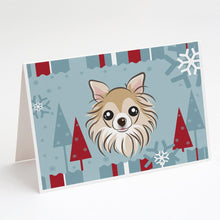 Load image into Gallery viewer, Winter Holiday Chihuahua Greeting Cards -  Blank Note Cards – 8-Pack of Artist-Designed Cards with Envelopes