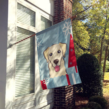Load image into Gallery viewer, Winter Holiday Golden Retriever Flag Canvas House Size BB1748CHF