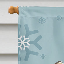 Load image into Gallery viewer, Winter Holiday Golden Retriever Flag Canvas House Size BB1748CHF