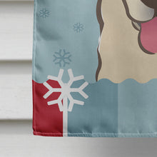 Load image into Gallery viewer, Winter Holiday Golden Retriever Flag Canvas House Size BB1748CHF