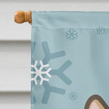 Load image into Gallery viewer, Winter Holiday Sable Corgi Flag Canvas House Size BB1749CHF
