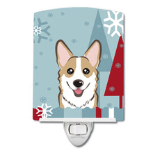 Load image into Gallery viewer, Winter Holiday Sable Corgi Ceramic Night Light BB1749CNL