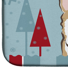 Load image into Gallery viewer, Winter Holiday Sable Corgi Dish Drying Mat – Absorbent, Artistic Kitchen Essentials BB1749DDM