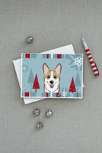 Load image into Gallery viewer, Winter Holiday Sable Corgi Greeting Cards -  Blank Note Cards – 8-Pack of Artist-Designed Cards with Envelopes