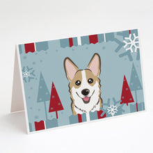 Load image into Gallery viewer, Winter Holiday Sable Corgi Greeting Cards -  Blank Note Cards – 8-Pack of Artist-Designed Cards with Envelopes