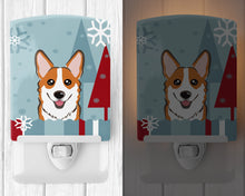 Load image into Gallery viewer, Winter Holiday Red Corgi Ceramic Night Light BB1750CNL