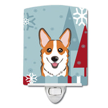 Load image into Gallery viewer, Winter Holiday Red Corgi Ceramic Night Light BB1750CNL
