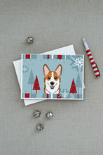 Load image into Gallery viewer, Winter Holiday Red Corgi Greeting Cards -  Blank Note Cards – 8-Pack of Artist-Designed Cards with Envelopes