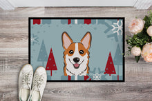 Load image into Gallery viewer, Winter Holiday Red Corgi Doormat - 24x36 Decorative Floor Mat – Indoor/Outdoor Rug with Artistic Flair BB1750JMAT