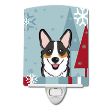 Load image into Gallery viewer, Winter Holiday Tricolor Corgi Ceramic Night Light BB1751CNL