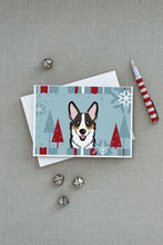Load image into Gallery viewer, Winter Holiday Tricolor Corgi Greeting Cards -  Blank Note Cards – 8-Pack of Artist-Designed Cards with Envelopes