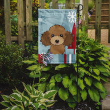 Load image into Gallery viewer, Winter Holiday Chocolate Brown Poodle Garden Flag – Decorative Outdoor Yard Flag BB1752GF