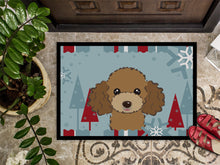 Load image into Gallery viewer, Winter Holiday Chocolate Brown Poodle Doormat - 24x36 Decorative Floor Mat – Indoor/Outdoor Rug with Artistic Flair BB1752JMAT