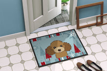 Load image into Gallery viewer, Winter Holiday Chocolate Brown Poodle Doormat - 24x36 Decorative Floor Mat – Indoor/Outdoor Rug with Artistic Flair BB1752JMAT