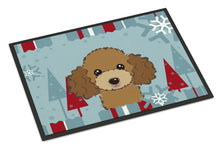 Load image into Gallery viewer, Winter Holiday Chocolate Brown Poodle Doormat - 24x36 Decorative Floor Mat – Indoor/Outdoor Rug with Artistic Flair BB1752JMAT