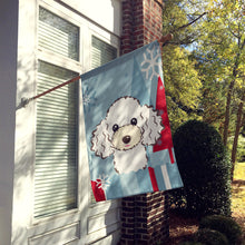 Load image into Gallery viewer, Winter Holiday White Poodle Flag Canvas House Size BB1753CHF