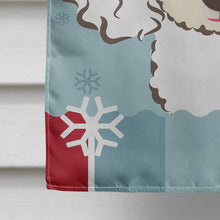 Load image into Gallery viewer, Winter Holiday White Poodle Flag Canvas House Size BB1753CHF