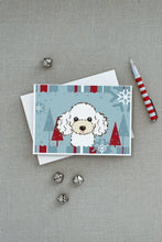 Load image into Gallery viewer, Winter Holiday White Poodle Greeting Cards -  Blank Note Cards – 8-Pack of Artist-Designed Cards with Envelopes