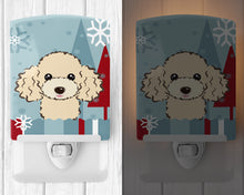 Load image into Gallery viewer, Winter Holiday Buff Poodle Ceramic Night Light BB1754CNL
