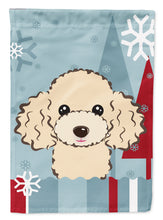Load image into Gallery viewer, Winter Holiday Buff Poodle Garden Flag – Decorative Outdoor Yard Flag BB1754GF