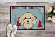 Load image into Gallery viewer, Winter Holiday Buff Poodle Doormat - 24x36 Decorative Floor Mat – Indoor/Outdoor Rug with Artistic Flair BB1754JMAT