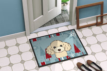 Load image into Gallery viewer, Winter Holiday Buff Poodle Doormat - 24x36 Decorative Floor Mat – Indoor/Outdoor Rug with Artistic Flair BB1754JMAT