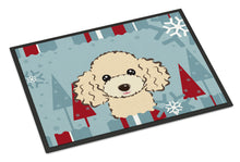 Load image into Gallery viewer, Winter Holiday Buff Poodle Doormat - 24x36 Decorative Floor Mat – Indoor/Outdoor Rug with Artistic Flair BB1754JMAT
