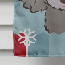 Load image into Gallery viewer, Winter Holiday Silver Gray Poodle Flag Canvas House Size BB1755CHF