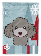 Load image into Gallery viewer, Winter Holiday Silver Gray Poodle Garden Flag – Decorative Outdoor Yard Flag BB1755GF
