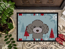 Load image into Gallery viewer, Winter Holiday Silver Gray Poodle Doormat - 24x36 Decorative Floor Mat – Indoor/Outdoor Rug with Artistic Flair BB1755JMAT