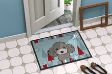 Load image into Gallery viewer, Winter Holiday Silver Gray Poodle Doormat - 24x36 Decorative Floor Mat – Indoor/Outdoor Rug with Artistic Flair BB1755JMAT