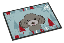 Load image into Gallery viewer, Winter Holiday Silver Gray Poodle Doormat - 24x36 Decorative Floor Mat – Indoor/Outdoor Rug with Artistic Flair BB1755JMAT