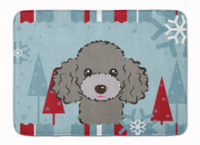 Load image into Gallery viewer, Winter Holiday Silver Gray Poodle Machine Washable Memory Foam Mat BB1755RUG