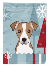 Load image into Gallery viewer, Winter Holiday Jack Russell Terrier Flag Canvas House Size BB1756CHF