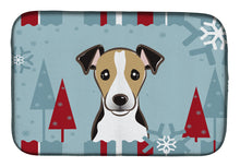 Load image into Gallery viewer, Winter Holiday Jack Russell Terrier Dish Drying Mat – Absorbent, Artistic Kitchen Essentials BB1757DDM