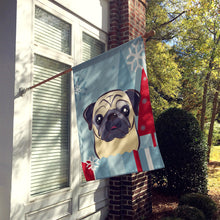 Load image into Gallery viewer, Winter Holiday Fawn Pug Flag Canvas House Size BB1758CHF