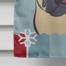 Load image into Gallery viewer, Winter Holiday Fawn Pug Flag Canvas House Size BB1758CHF
