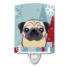 Load image into Gallery viewer, Winter Holiday Fawn Pug Ceramic Night Light BB1758CNL