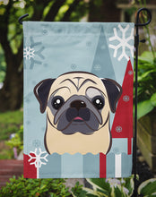 Load image into Gallery viewer, Winter Holiday Fawn Pug Garden Flag – Decorative Outdoor Yard Flag BB1758GF
