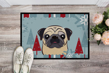 Load image into Gallery viewer, Winter Holiday Fawn Pug Doormat - 24x36 Decorative Floor Mat – Indoor/Outdoor Rug with Artistic Flair BB1758JMAT