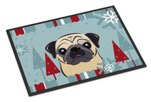 Load image into Gallery viewer, Winter Holiday Fawn Pug Doormat - 24x36 Decorative Floor Mat – Indoor/Outdoor Rug with Artistic Flair BB1758JMAT