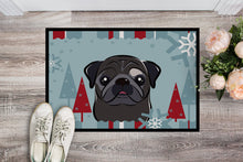 Load image into Gallery viewer, Winter Holiday Black Pug Doormat - 24x36 Decorative Floor Mat – Indoor/Outdoor Rug with Artistic Flair BB1759JMAT