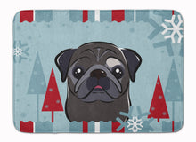 Load image into Gallery viewer, Winter Holiday Black Pug Machine Washable Memory Foam Mat BB1759RUG