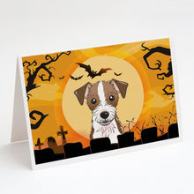 Load image into Gallery viewer, Halloween Jack Russell Terrier Greeting Cards -  Blank Note Cards – 8-Pack of Artist-Designed Cards with Envelopes