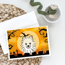 Load image into Gallery viewer, Halloween Pomeranian Greeting Cards -  Blank Note Cards – 8-Pack of Artist-Designed Cards with Envelopes