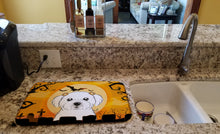 Load image into Gallery viewer, Halloween Maltese Dish Drying Mat – Absorbent, Artistic Kitchen Essentials BB1766DDM